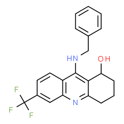ChemSpider 2D Image | 9-(Benzylamino)-6-(trifluoromethyl)-1,2,3,4-tetrahydro-1-acridinol | C21H19F3N2O