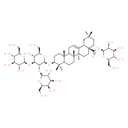 ChemSpider 2D Image | 1-O-[(3beta,5xi,9xi)-3-{[beta-D-Galactopyranosyl-(1->2)-[beta-D-glucopyranosyl-(1->3)]-beta-D-glucopyranosyl]oxy}-28-oxoolean-12-en-28-yl]-beta-D-glucopyranose | C54H88O23