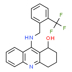 ChemSpider 2D Image | 9-{[2-(Trifluoromethyl)benzyl]amino}-1,2,3,4-tetrahydro-1-acridinol | C21H19F3N2O