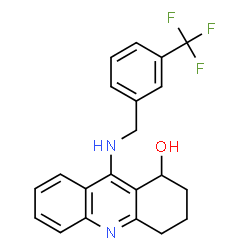 ChemSpider 2D Image | 9-{[3-(Trifluoromethyl)benzyl]amino}-1,2,3,4-tetrahydro-1-acridinol | C21H19F3N2O