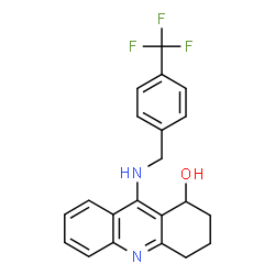 ChemSpider 2D Image | 9-{[4-(Trifluoromethyl)benzyl]amino}-1,2,3,4-tetrahydro-1-acridinol | C21H19F3N2O