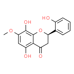 ChemSpider 2D Image | (2R)-5,8-Dihydroxy-2-(2-hydroxyphenyl)-7-methoxy-2,3-dihydro-4H-chromen-4-one | C16H14O6