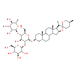 ChemSpider 2D Image | (3beta,5beta,9xi,14xi,25S)-Spirostan-3-yl 6-deoxy-alpha-L-mannopyranosyl-(1->4)-[beta-D-glucopyranosyl-(1->2)]-beta-D-glucopyranoside | C45H74O17