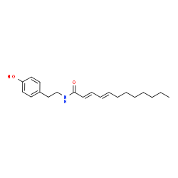 ChemSpider 2D Image | (2E,4E)-N-[2-(4-Hydroxyphenyl)ethyl]-2,4-dodecadienamide | C20H29NO2