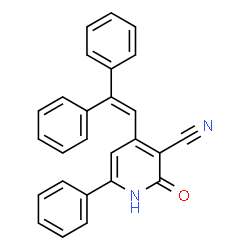 ChemSpider 2D Image | 4-(2,2-Diphenylvinyl)-2-oxo-6-phenyl-1,2-dihydro-3-pyridinecarbonitrile | C26H18N2O