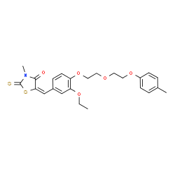 ChemSpider 2D Image | (5E)-5-(3-Ethoxy-4-{2-[2-(4-methylphenoxy)ethoxy]ethoxy}benzylidene)-3-methyl-2-thioxo-1,3-thiazolidin-4-one | C24H27NO5S2