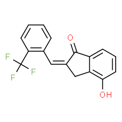 ChemSpider 2D Image | (2Z)-4-Hydroxy-2-[2-(trifluoromethyl)benzylidene]-1-indanone | C17H11F3O2