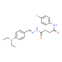 ChemSpider 2D Image | 4-{(2E)-2-[4-(Diethylamino)benzylidene]hydrazino}-N-(4-iodophenyl)-4-oxobutanamide | C21H25IN4O2