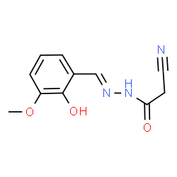 ChemSpider 2D Image | 2-Cyano-N'-[(E)-(2-hydroxy-3-methoxyphenyl)methylene]acetohydrazide | C11H11N3O3