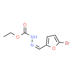 ChemSpider 2D Image | Ethyl (2Z)-2-[(5-bromo-2-furyl)methylene]hydrazinecarboxylate | C8H9BrN2O3