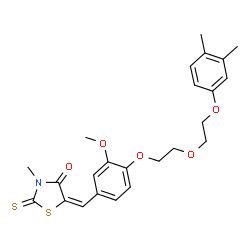 ChemSpider 2D Image | (5E)-5-(4-{2-[2-(3,4-Dimethylphenoxy)ethoxy]ethoxy}-3-methoxybenzylidene)-3-methyl-2-thioxo-1,3-thiazolidin-4-one | C24H27NO5S2