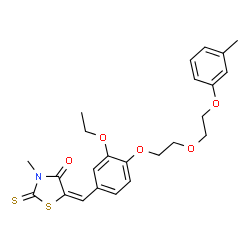 ChemSpider 2D Image | (5E)-5-(3-Ethoxy-4-{2-[2-(3-methylphenoxy)ethoxy]ethoxy}benzylidene)-3-methyl-2-thioxo-1,3-thiazolidin-4-one | C24H27NO5S2