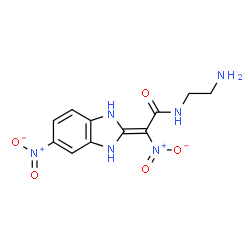 ChemSpider 2D Image | (2Z)-N-(2-Aminoethyl)-2-nitro-2-(5-nitro-1,3-dihydro-2H-benzimidazol-2-ylidene)acetamide | C11H12N6O5