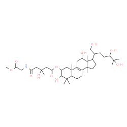 ChemSpider 2D Image | 3,12,21,24,25-Pentahydroxylanost-8-en-2-yl 3-hydroxy-5-[(2-methoxy-2-oxoethyl)amino]-3-methyl-5-oxopentanoate | C39H65NO11