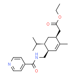 ChemSpider 2D Image | Ethyl {(1S,4S,5S)-4-[(isonicotinoylamino)methyl]-5-isopropyl-2-methyl-2-cyclohexen-1-yl}acetate | C21H30N2O3