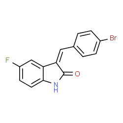 ChemSpider 2D Image | (3Z)-3-(4-Bromobenzylidene)-5-fluoro-1,3-dihydro-2H-indol-2-one | C15H9BrFNO