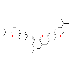 ChemSpider 2D Image | (3Z,5E)-3,5-Bis(4-isobutoxy-3-methoxybenzylidene)-1-methyl-4-piperidinone | C30H39NO5
