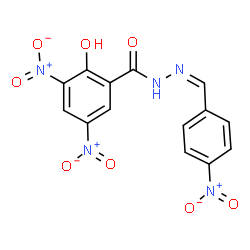 ChemSpider 2D Image | 2-Hydroxy-3,5-dinitro-N'-[(Z)-(4-nitrophenyl)methylene]benzohydrazide | C14H9N5O8