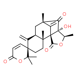 ChemSpider 2D Image | (1S,2R,5S,7R,9S,11S,12R)-11-Hydroxy-2,2',2',9,12-pentamethyl-6,15-bis(methylene)-6'H,10H-spiro[13-oxatetracyclo[7.5.1.0~1,11~.0~2,7~]pentadecane-5,3'-pyran]-6',10,14-trione | C25H30O6