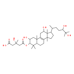 ChemSpider 2D Image | 3-Hydroxy-3-methyl-5-oxo-5-[(2,12,24,25-tetrahydroxylanost-8-en-3-yl)oxy]pentanoic acid | C36H60O9