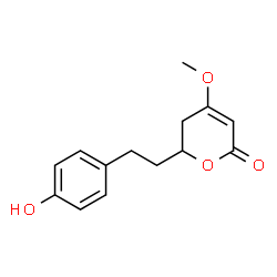 ChemSpider 2D Image | 6-[2-(4-Hydroxyphenyl)ethyl]-4-methoxy-5,6-dihydro-2H-pyran-2-one | C14H16O4