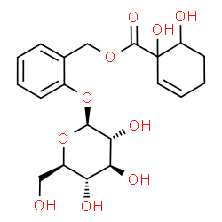 ChemSpider 2D Image | 2-(beta-D-Glucopyranosyloxy)benzyl 1,6-dihydroxy-2-cyclohexene-1-carboxylate | C20H26O10