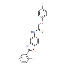 ChemSpider 2D Image | 2-(4-Fluorophenoxy)-N-[2-(2-fluorophenyl)-1,3-benzoxazol-5-yl]acetamide | C21H14F2N2O3