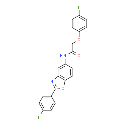 ChemSpider 2D Image | 2-(4-Fluorophenoxy)-N-[2-(4-fluorophenyl)-1,3-benzoxazol-5-yl]acetamide | C21H14F2N2O3