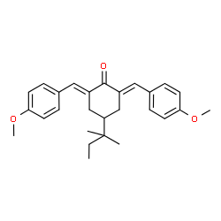 ChemSpider 2D Image | (2E,6E)-2,6-Bis(4-methoxybenzylidene)-4-(2-methyl-2-butanyl)cyclohexanone | C27H32O3