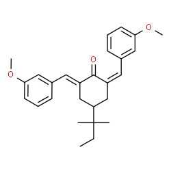 ChemSpider 2D Image | (2Z,6E)-2,6-Bis(3-methoxybenzylidene)-4-(2-methyl-2-butanyl)cyclohexanone | C27H32O3