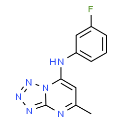 ChemSpider 2D Image | N-(3-Fluorophenyl)-5-methyltetrazolo[1,5-a]pyrimidin-7-amine | C11H9FN6