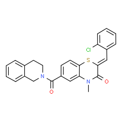 ChemSpider 2D Image | (2Z)-2-(2-Chlorobenzylidene)-6-(3,4-dihydro-2(1H)-isoquinolinylcarbonyl)-4-methyl-2H-1,4-benzothiazin-3(4H)-one | C26H21ClN2O2S