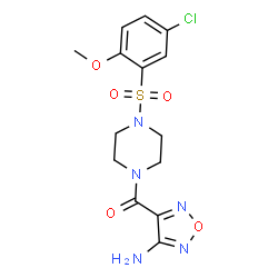 ChemSpider 2D Image | (4-Amino-1,2,5-oxadiazol-3-yl){4-[(5-chloro-2-methoxyphenyl)sulfonyl]-1-piperazinyl}methanone | C14H16ClN5O5S