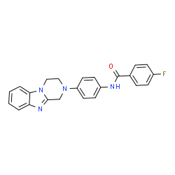 ChemSpider 2D Image | N-[4-(3,4-Dihydropyrazino[1,2-a]benzimidazol-2(1H)-yl)phenyl]-4-fluorobenzamide | C23H19FN4O