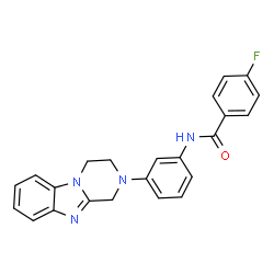 ChemSpider 2D Image | N-[3-(3,4-Dihydropyrazino[1,2-a]benzimidazol-2(1H)-yl)phenyl]-4-fluorobenzamide | C23H19FN4O