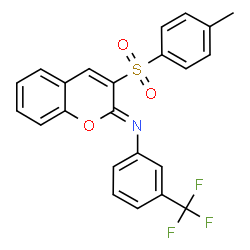 ChemSpider 2D Image | (2Z)-3-[(4-Methylphenyl)sulfonyl]-N-[3-(trifluoromethyl)phenyl]-2H-chromen-2-imine | C23H16F3NO3S