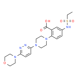 ChemSpider 2D Image | 5-[(Ethylsulfonyl)amino]-2-{4-[6-(4-morpholinyl)-3-pyridazinyl]-1-piperazinyl}benzoic acid | C21H28N6O5S