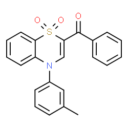 ChemSpider 2D Image | [4-(3-Methylphenyl)-1,1-dioxido-4H-1,4-benzothiazin-2-yl](phenyl)methanone | C22H17NO3S