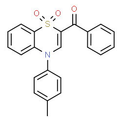 ChemSpider 2D Image | [4-(4-Methylphenyl)-1,1-dioxido-4H-1,4-benzothiazin-2-yl](phenyl)methanone | C22H17NO3S