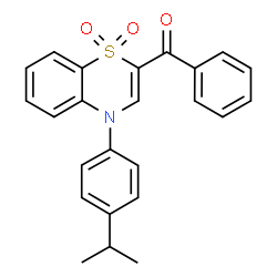 ChemSpider 2D Image | [4-(4-Isopropylphenyl)-1,1-dioxido-4H-1,4-benzothiazin-2-yl](phenyl)methanone | C24H21NO3S