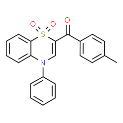 ChemSpider 2D Image | (1,1-Dioxido-4-phenyl-4H-1,4-benzothiazin-2-yl)(4-methylphenyl)methanone | C22H17NO3S