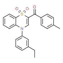 ChemSpider 2D Image | [4-(3-Ethylphenyl)-1,1-dioxido-4H-1,4-benzothiazin-2-yl](4-methylphenyl)methanone | C24H21NO3S