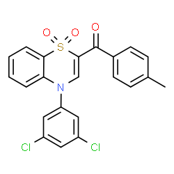 ChemSpider 2D Image | [4-(3,5-Dichlorophenyl)-1,1-dioxido-4H-1,4-benzothiazin-2-yl](4-methylphenyl)methanone | C22H15Cl2NO3S
