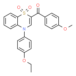 ChemSpider 2D Image | [4-(4-Ethoxyphenyl)-1,1-dioxido-4H-1,4-benzothiazin-2-yl](4-methoxyphenyl)methanone | C24H21NO5S