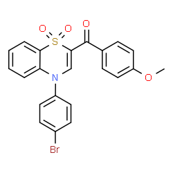 ChemSpider 2D Image | [4-(4-Bromophenyl)-1,1-dioxido-4H-1,4-benzothiazin-2-yl](4-methoxyphenyl)methanone | C22H16BrNO4S