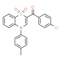ChemSpider 2D Image | (4-Chlorophenyl)[4-(4-methylphenyl)-1,1-dioxido-4H-1,4-benzothiazin-2-yl]methanone | C22H16ClNO3S
