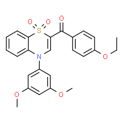 ChemSpider 2D Image | [4-(3,5-Dimethoxyphenyl)-1,1-dioxido-4H-1,4-benzothiazin-2-yl](4-ethoxyphenyl)methanone | C25H23NO6S