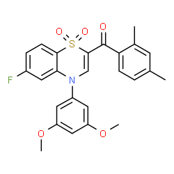 ChemSpider 2D Image | [4-(3,5-Dimethoxyphenyl)-6-fluoro-1,1-dioxido-4H-1,4-benzothiazin-2-yl](2,4-dimethylphenyl)methanone | C25H22FNO5S