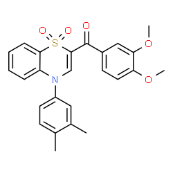 ChemSpider 2D Image | (3,4-Dimethoxyphenyl)[4-(3,4-dimethylphenyl)-1,1-dioxido-4H-1,4-benzothiazin-2-yl]methanone | C25H23NO5S