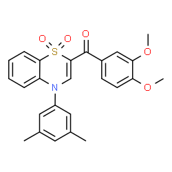 ChemSpider 2D Image | (3,4-Dimethoxyphenyl)[4-(3,5-dimethylphenyl)-1,1-dioxido-4H-1,4-benzothiazin-2-yl]methanone | C25H23NO5S